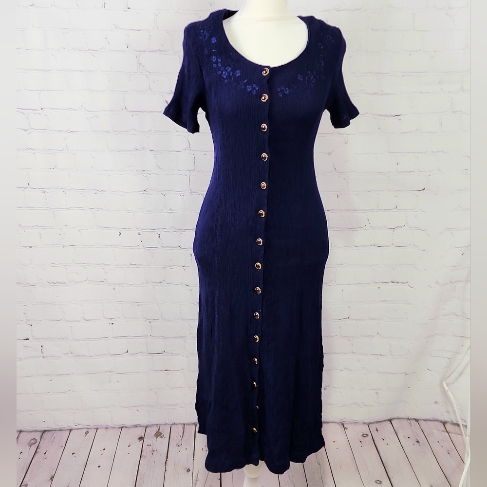 Fashion Bug navy button down dress